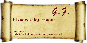 Gladovszky Fedor névjegykártya